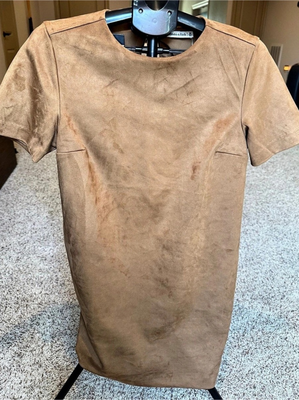 Abercrombie & Fitch Suede-Look Mini Dress in Brown Size Medium NWT Western/Boho